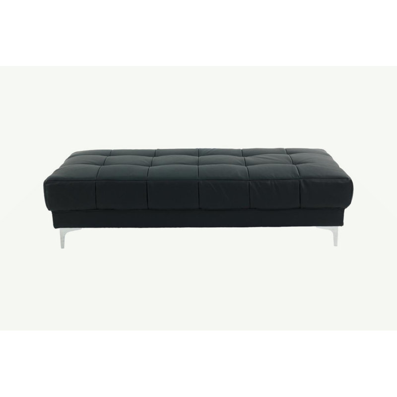 Banc en similicuir Brogdon, Noir, H 17 po x l 66 po x P 33 po