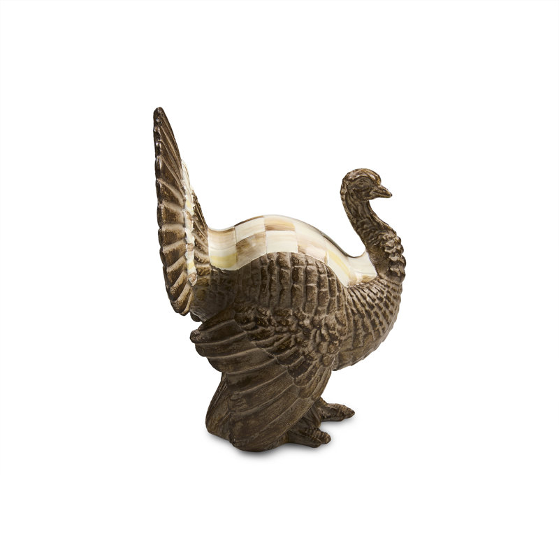 Mocha Check Mini Turkey Figurine