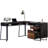 L-Shaped Desk, Dark Walnut Finish
