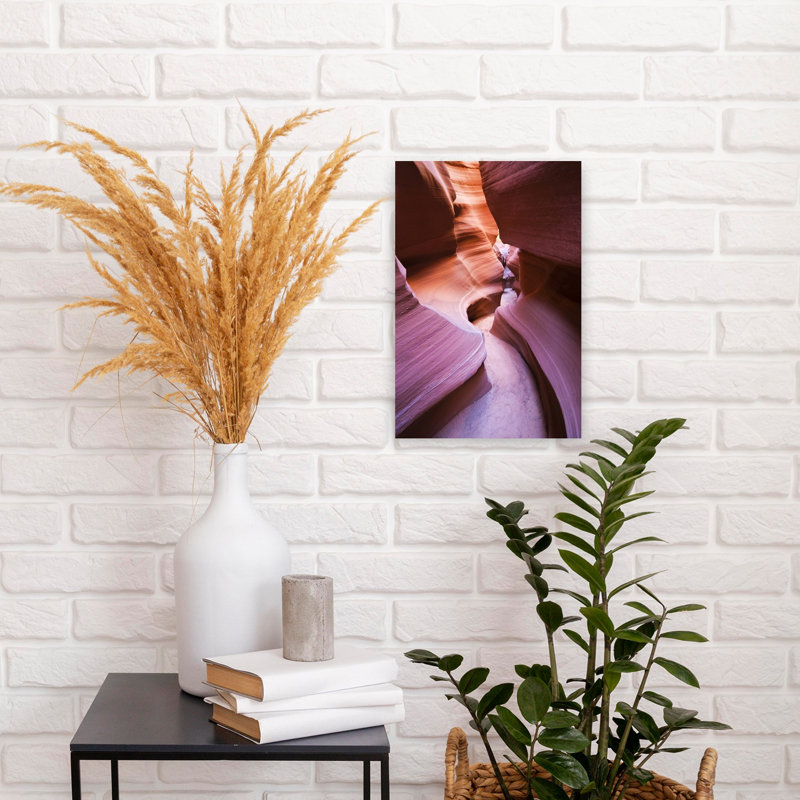 Reproduction d'art mural abstrait mauve canyon, H 18 po x l 12 po