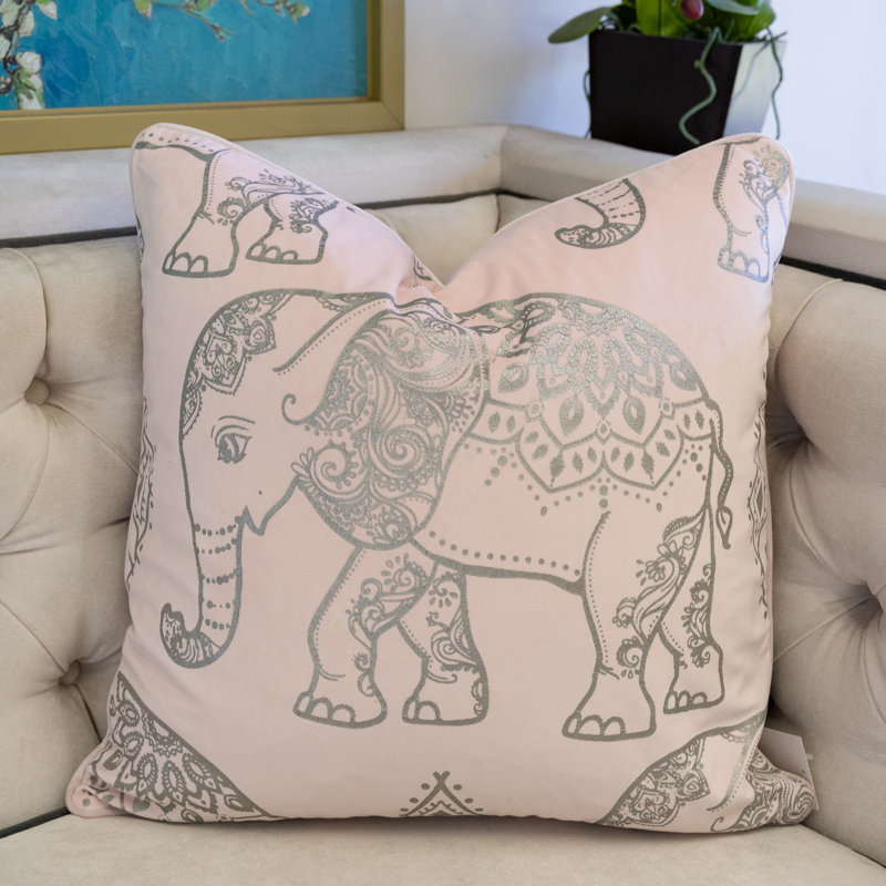 Coussin carré en velours, Rougir