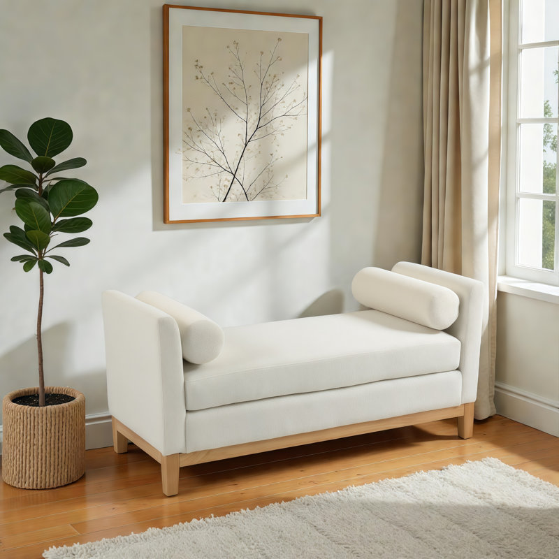 Banc rembourré de 54 po avec coussins