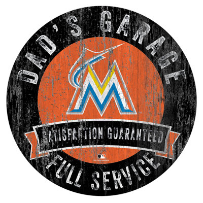Le garage de papa, impression sur bois MLB