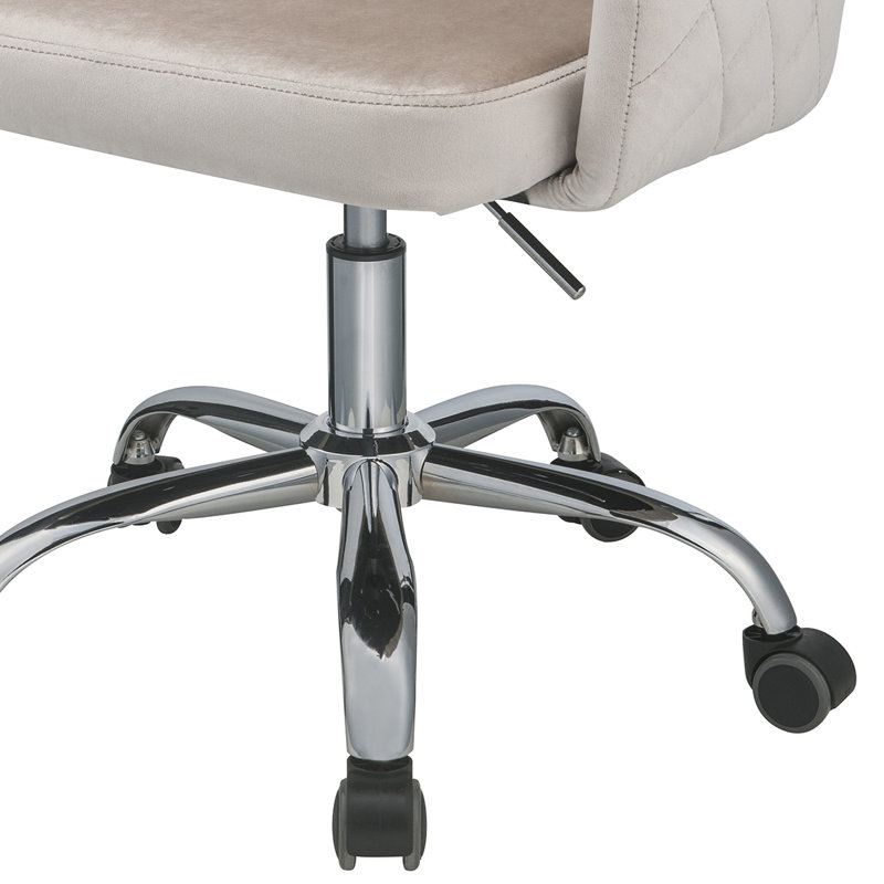 Chaise de travail en velours Evelin, Champagne
