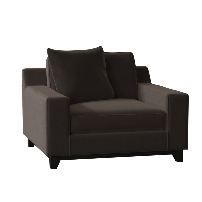 Fauteuil en chenille capitonné de 40 po de largeur Brunhild, Velours performance Bella Vintage