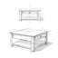 Table basse carrée rustique en bois d'acacia massif l 38 po avec 2 tiroirs et tablette ouverte Monroe-767683055