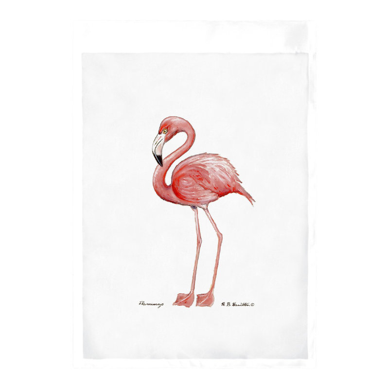 Drapeau de jardin Tober Flamingo, H 18 po x l 12,5 po, Blanc