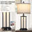 27” Tall Vintage USB Table Lamp Set with Nightlight, Bulb Included-386420169