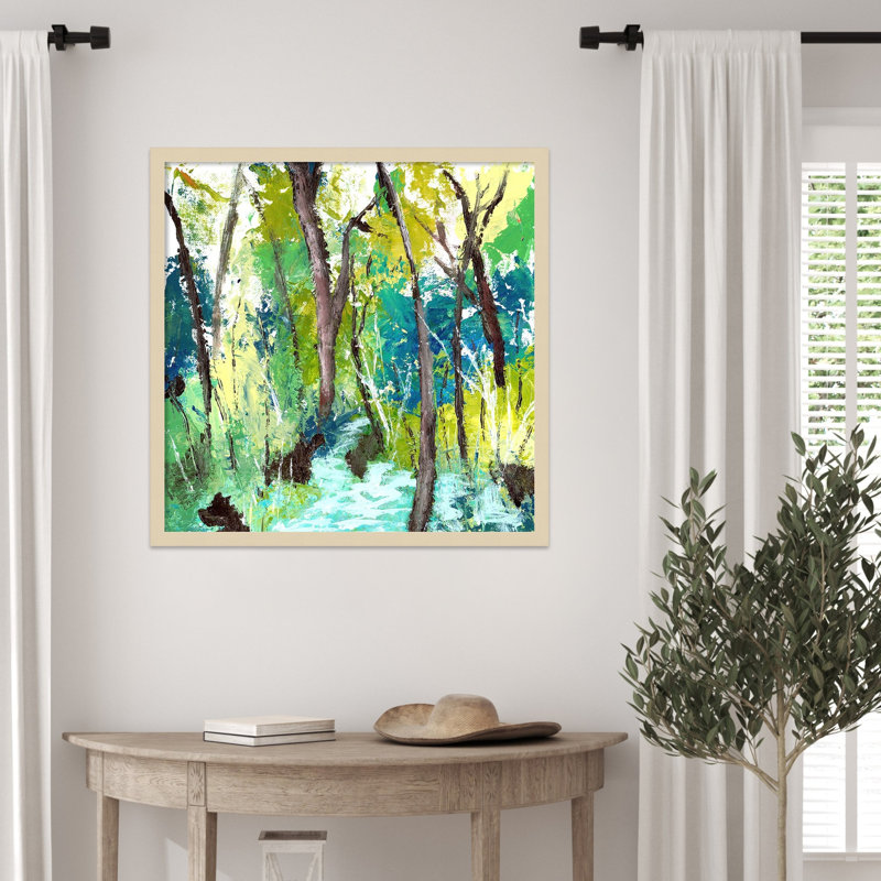 «Turquoise Forest» par Ikhlaas, impression sur bois encadrée, H 25 po x l 25 po