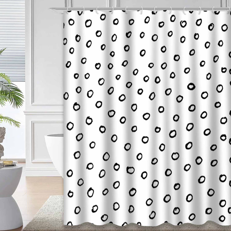 Rideau de douche blanc avec 12 crochets, L 72 po x l 72 po