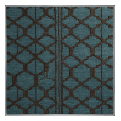 Machine Washable Trellis Green Area Rug