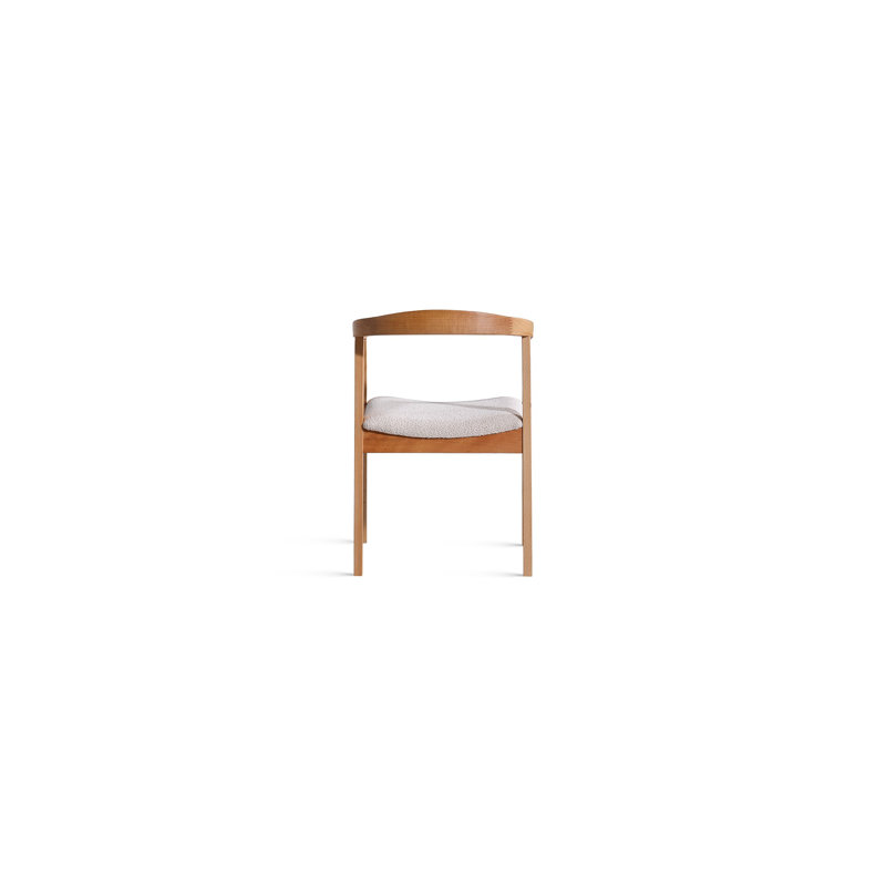 Chaise moderne scandinave moderne en bois de hêtre naturel de 19,7 po x 27,6 po x 20,9 po | Revêtement doux en tissu Teddy | Conception élégante et confortable pour la maison ou le bureau | Matériaux durables et écologiques