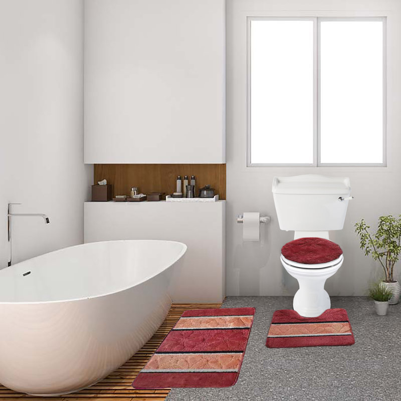 Tapis pour salle de bain Mazie, Orange