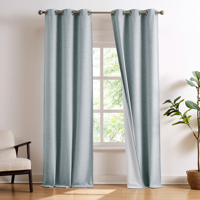 Brookstone Josie Blackout 2-Panel Window Curtain Set, 38" x 96", Blue