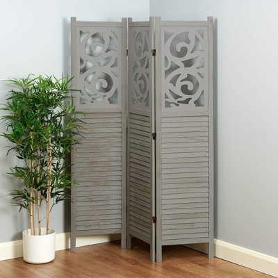 121.5cm W x 170cm H 3 - Panel Solid Wood Folding Room Divider