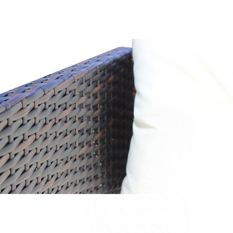 Canapé modulaire d'extérieur en osier 3 pièces avec coussins de siège