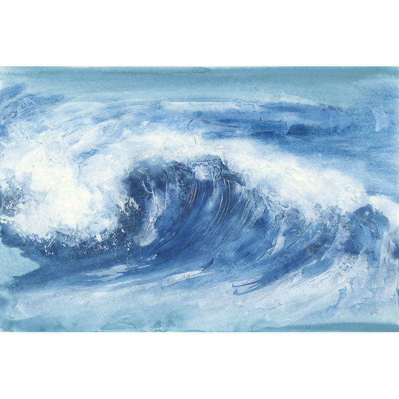 «In the Blue II» par Chris Paschke - peinture sur toile tendue, H 32 po x l 48 po x P 1,25 po