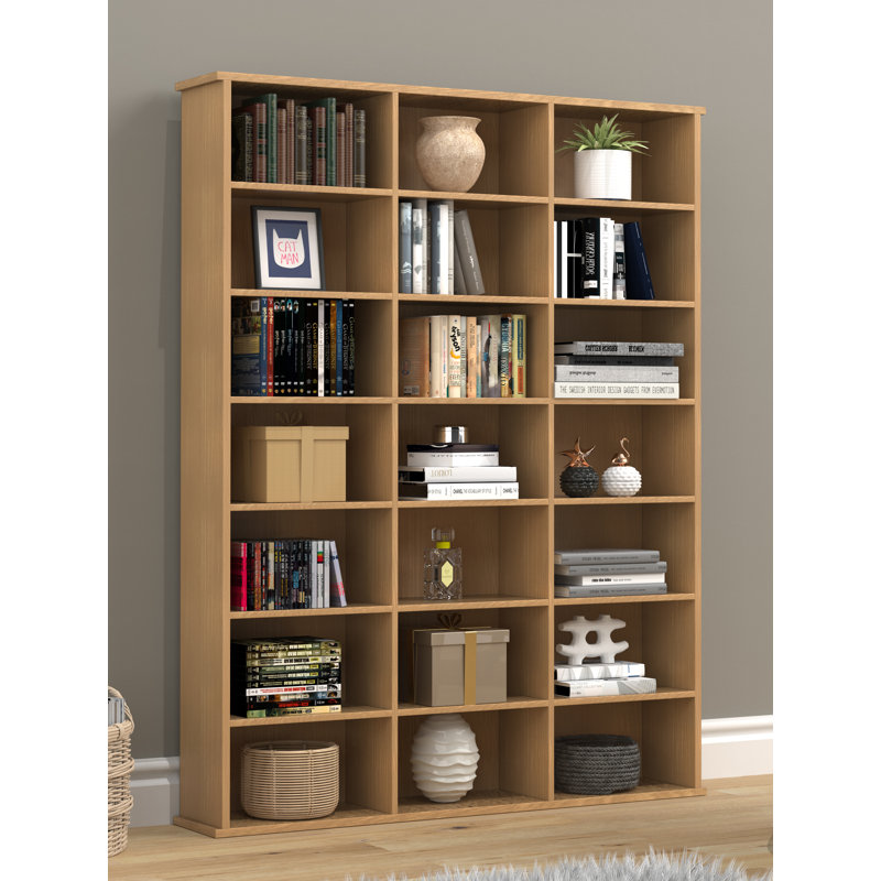 Inbal 136cm H x 105cm W Standard Bookcase, Brown, white and pink