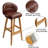 Upholstered Counter Stool with Solid Wood Frame
