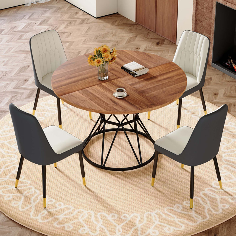 Ensemble de salle à manger élégant avec base de sablier et chaises confortables
