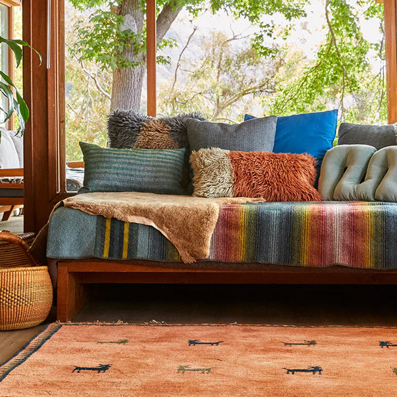 Karam Hand-knotted Wool Rug, Rectangle 6' x 9'