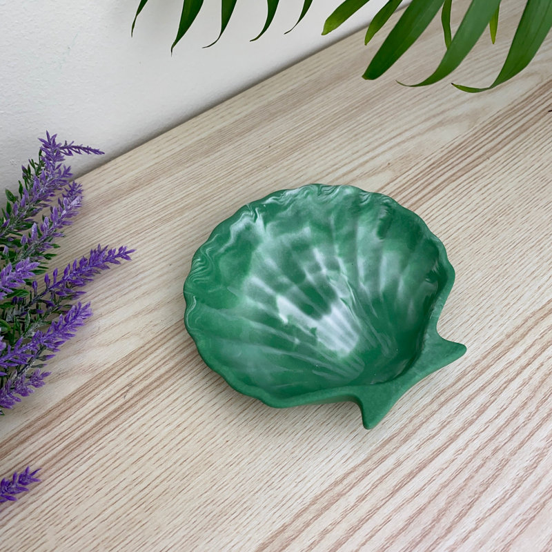 Shell Trinket Tray/ Soap Dish, Green