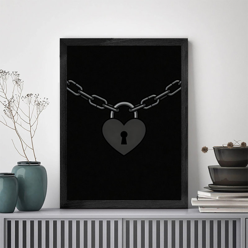 Reproduction d'art encadrée noire rétro, H 11 po x l 9 po