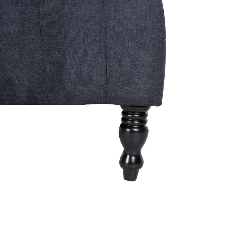 Fauteuil de chambre en polyester touffeté de 24,4 po Mckellar, Mélange de polyester gris anthracite