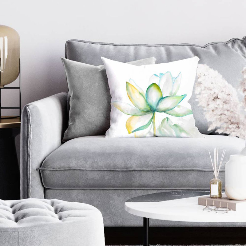 Abstract lotus flower - 16"x16" Throw pillow - Poly twill - Print on demand, 16" H x 16" W, Polyester/Polyfill