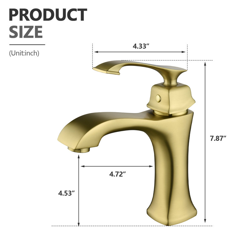 Robinet de lavabo de salle de bain à un trou, robinet de salle de bain à poignée simple avec aérateur intégré