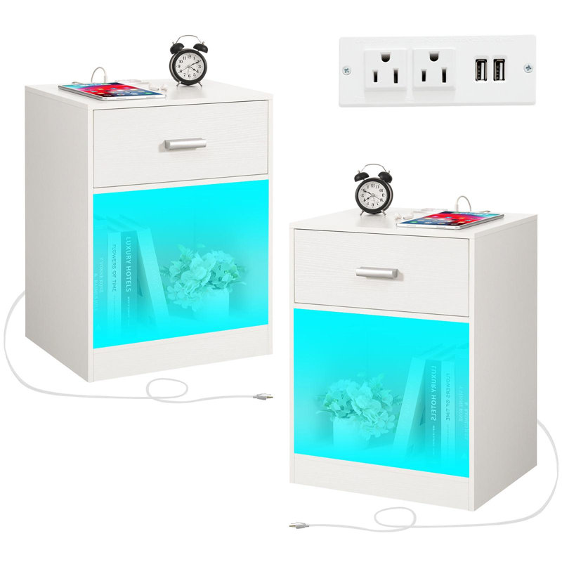 Table de chevet Heart, Blanc
