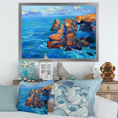 Falaises de l'océan bleu - Peinture sur toile