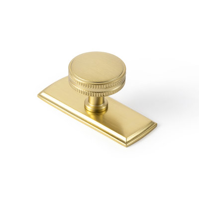 Poignée ronde en forme d'engrenage de 1,26 po de diamètre avec plaque noire (G011)