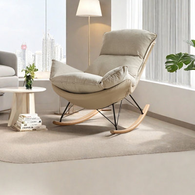 Luxurious minimalist carbon steel rocking chair