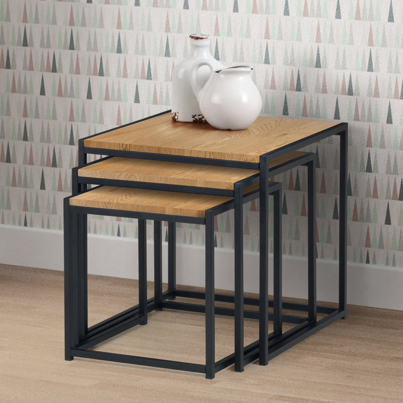 Chew Stoke Frame Nesting Tables, Euro Oak