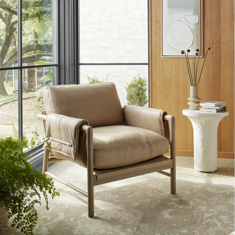 Harrison Armchair, Palermo Nude Genuine Leather