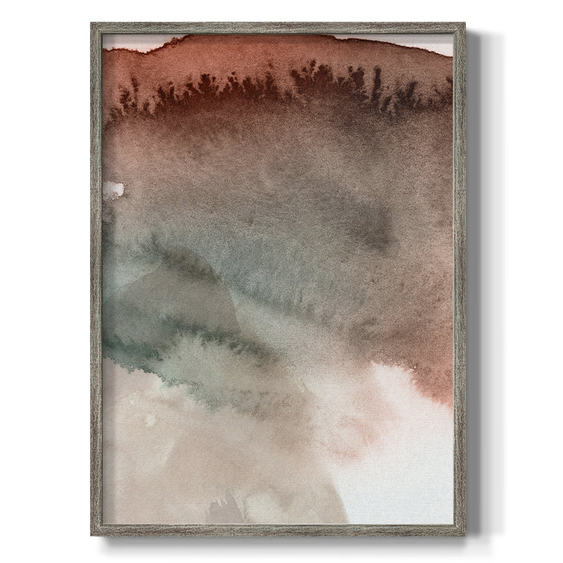 Red Ochre abstrait IV, reproduction encadrée - bois massif, H 21 po x l 17 po