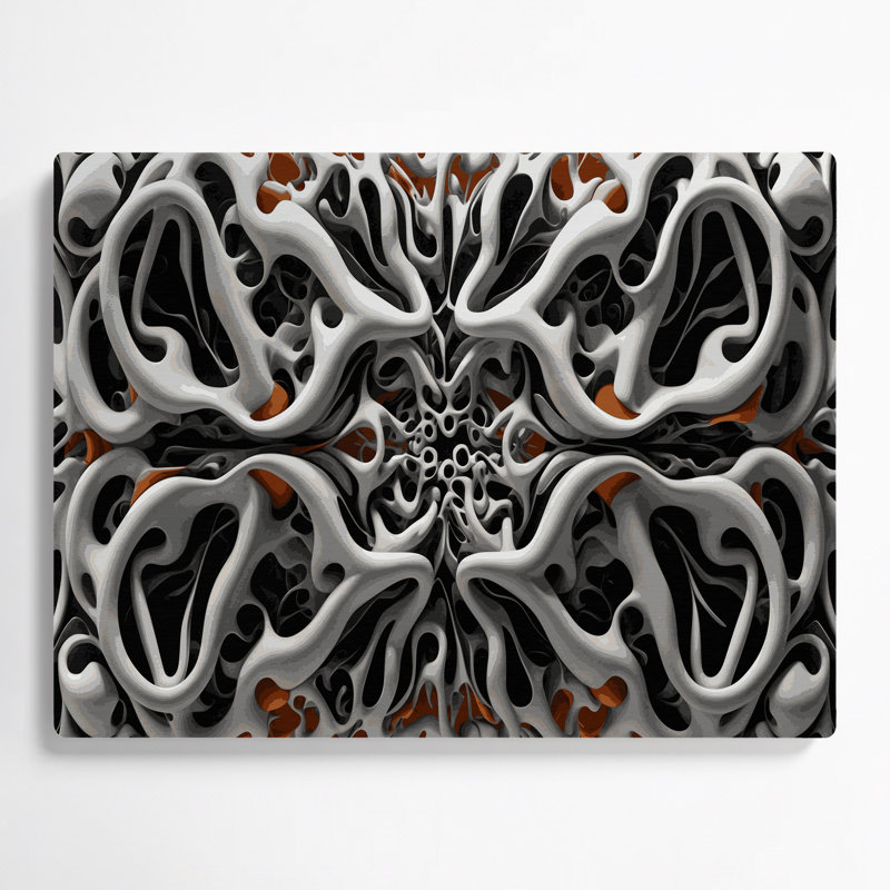 Art mural noir en métal Biomorphic Abstraction 83, H 20 po x l 30 po