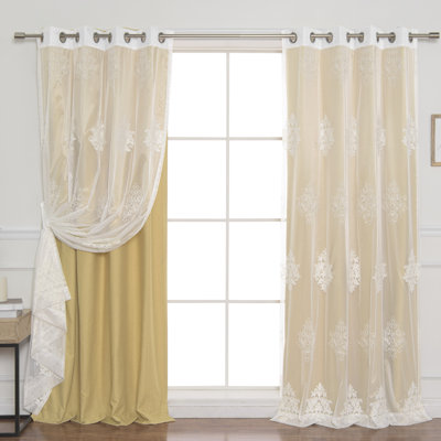 Paire de rideaux semi-transparents avec œillets Blanca