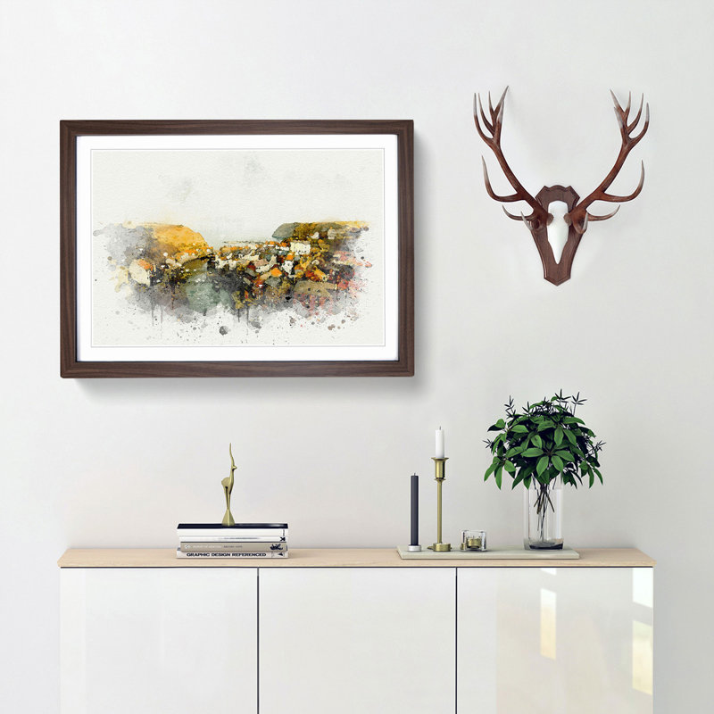 Staithes in North Yorkshire in Abstract - Framed Print, 36cm H x 48cm W x 2cm D, Walnut Framed