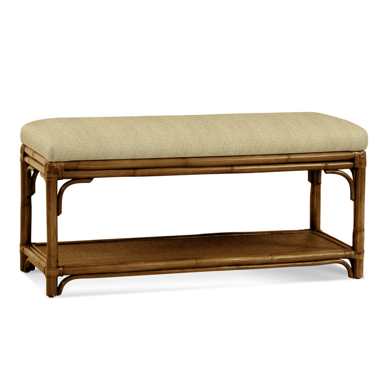 Summer Retreat Wicker Shelf Storage Bench