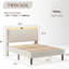 Twin Platform Bed Frame With Soft Upholstered Headboard And Stable Construction - Metal Wood, 800lb Support, Beige Velvet, 2 Ports & Ac Outlets, Noise- Assembly Process Elegant Fabric Strong Wood 800
