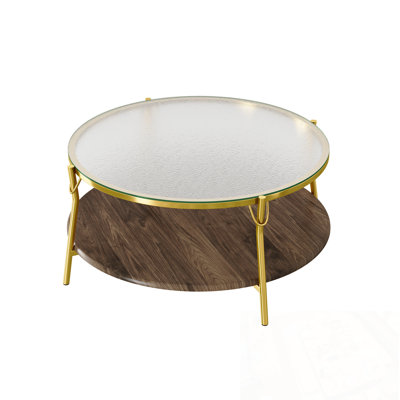 Round 2-Tiered Chaidez with Glass Top and metal Base