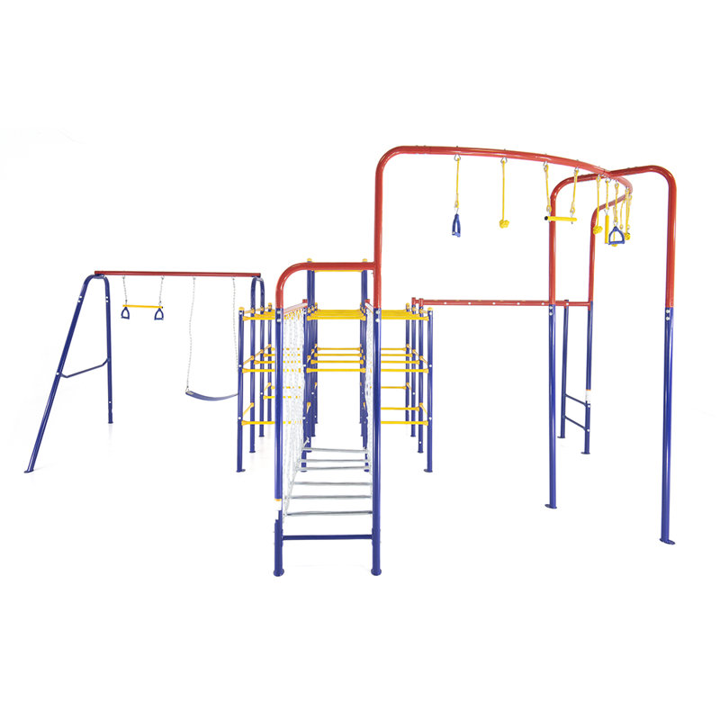 Activplay Modular Jungle Gym With Swing Set, Monkey Bars, Hanging Bridge, And Hanging Jungle Line Kit