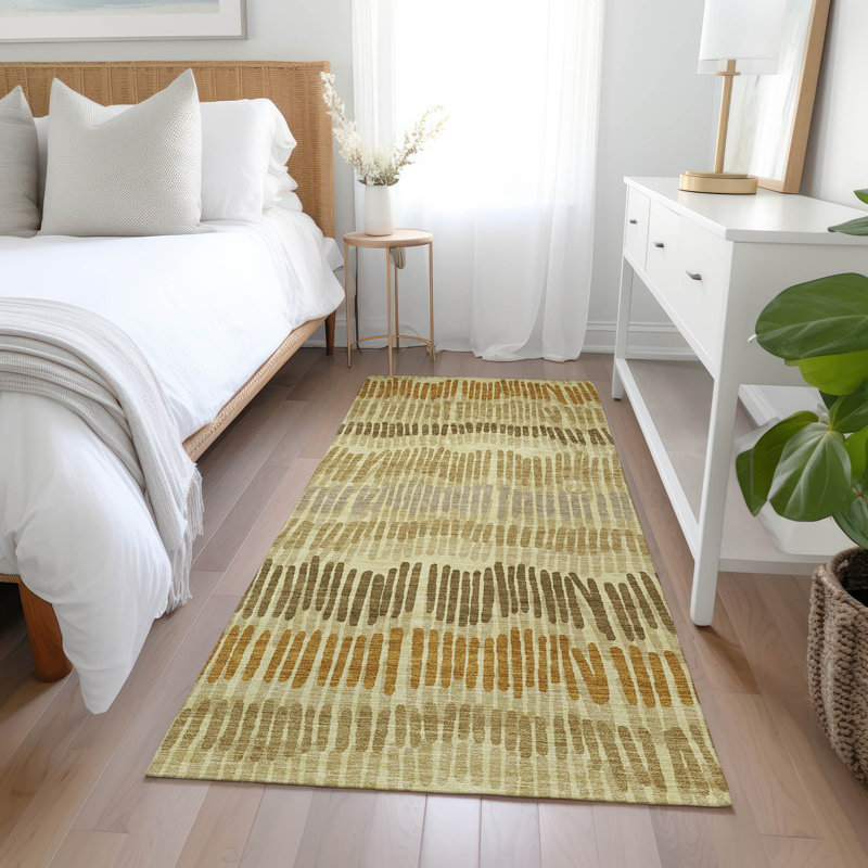 Rectangle Malek Indoor/Outdoor Area Rug with Non-Slip Backing, Runner 2'3" x 7'6"