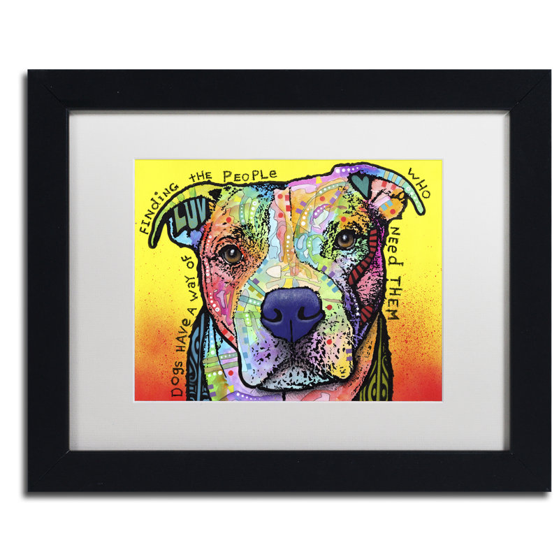 « dogs is a way » par dean russo, impression encadrée, H 11 po x l 14 po x P 0,5 po, Blanc