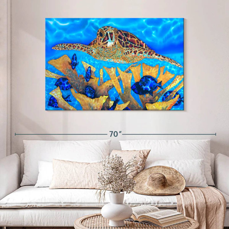Brampt bleu et écorce, H 32 po x l 48 po