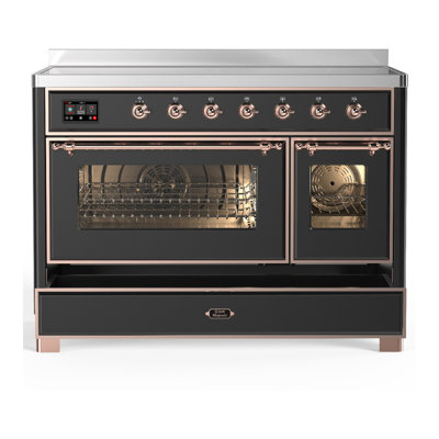 Majestic III Series 48 Inch Induction Range with 6 Induction Elements in Matte Graphite (Copper Trim)