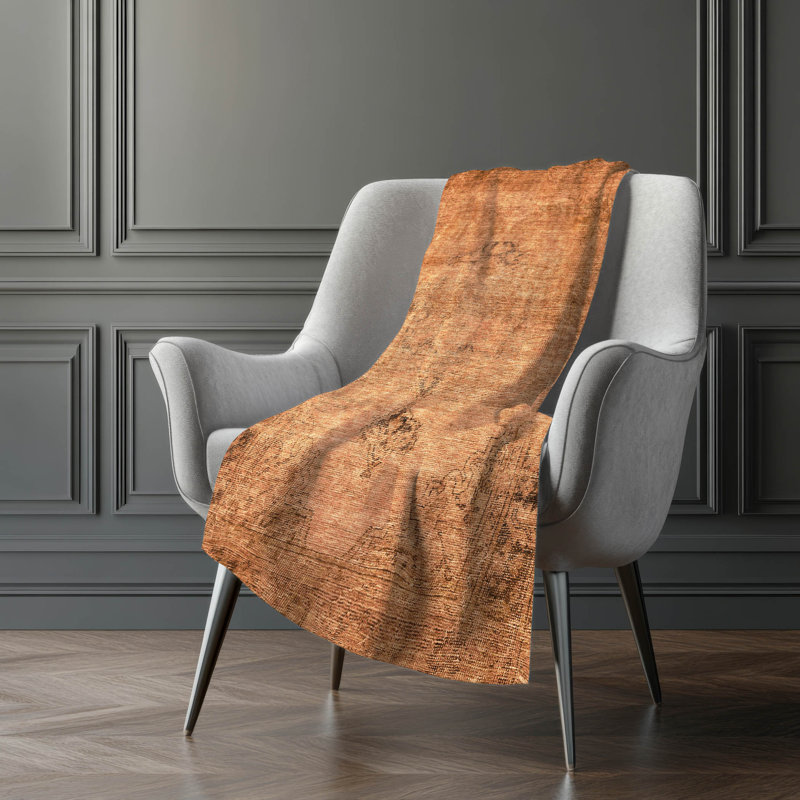 Addison Machine Washable Sherpa Throw Blanket, Cuivre, ASB658 Oriental