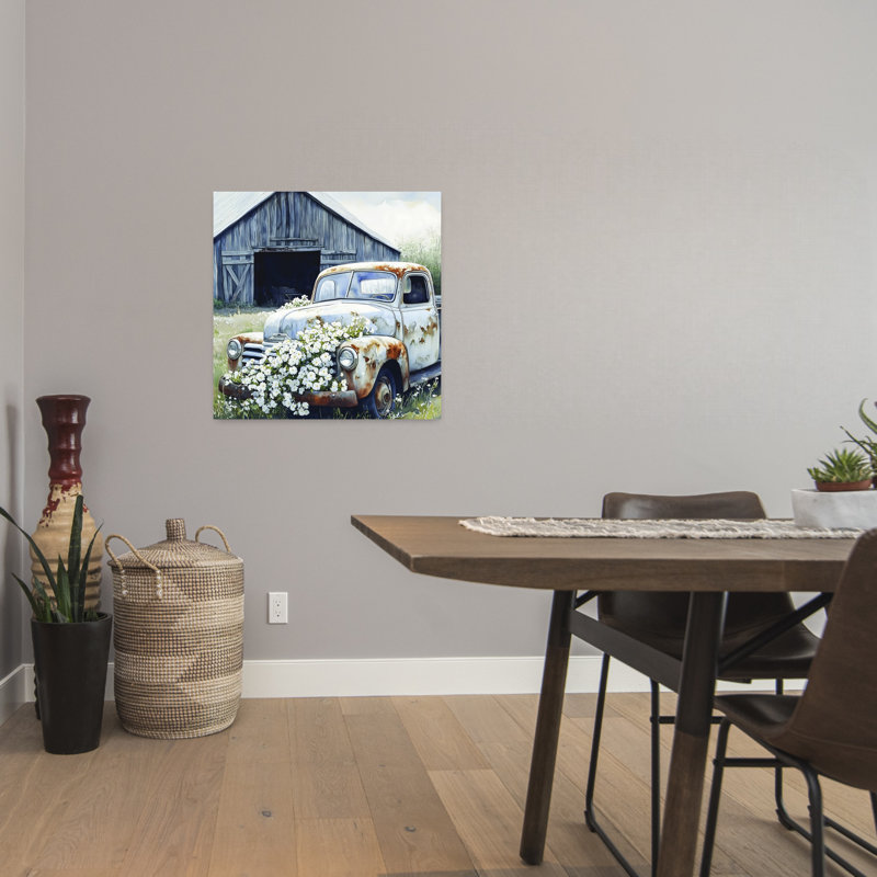 Art contemporain contemporain, paysage abstrait rétro rustique, H 24 po x l 24 po